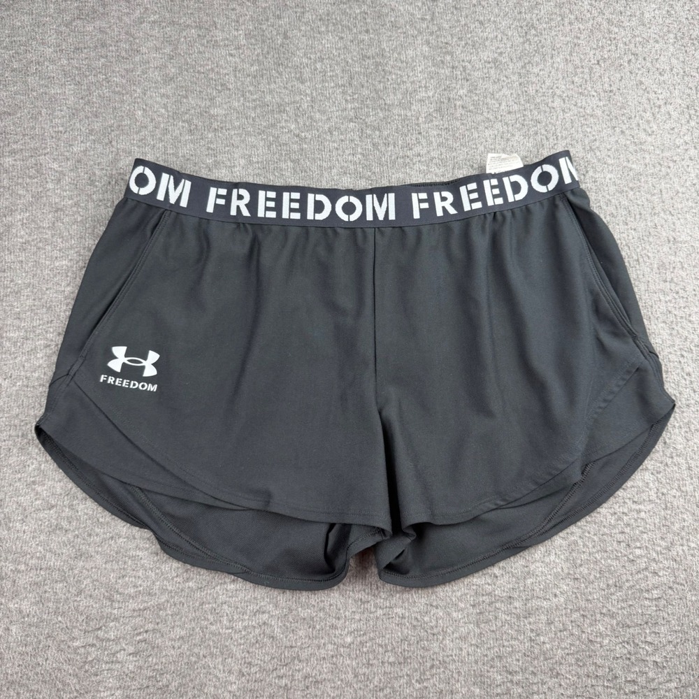 Under Armour Freedom Shorts Womens XL Black Athletic Running Gym Training Loose